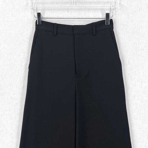 ENZA COSTA Crepe Straight Leg Pant Womens XS Black High Rise Wide Leg NEW - Picture 3 of 12